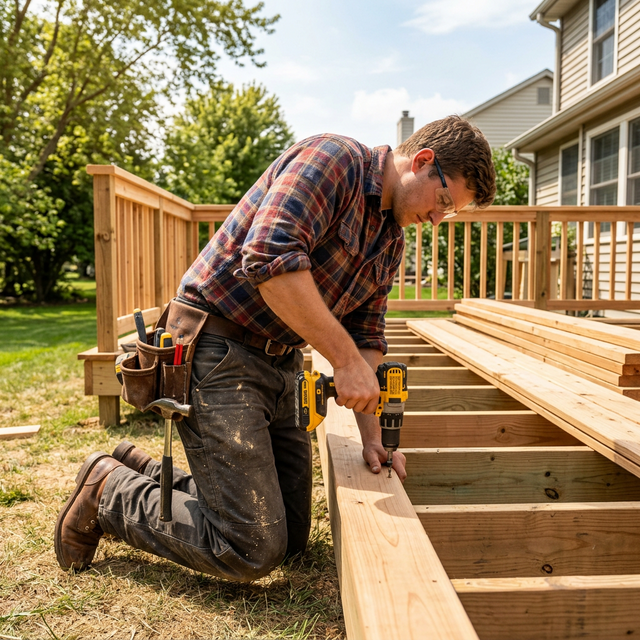 Local residential deck work representing R Squared service areas in Southern Illinois